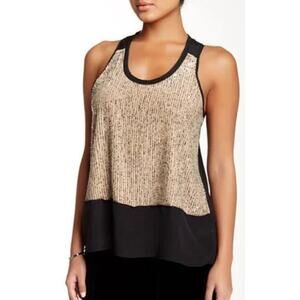 Eileen Fisher Silk Sequin Tank Racerbank Women's Sz SMALL $298